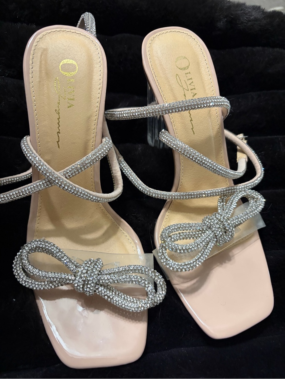 Crystal Bow Strappy Heels